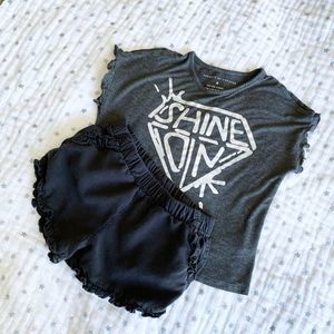 3 for $25 / ROCKETS OF AWESOME CLOTHING LOT COLD SHOULDER SHIRT AND SHORTS